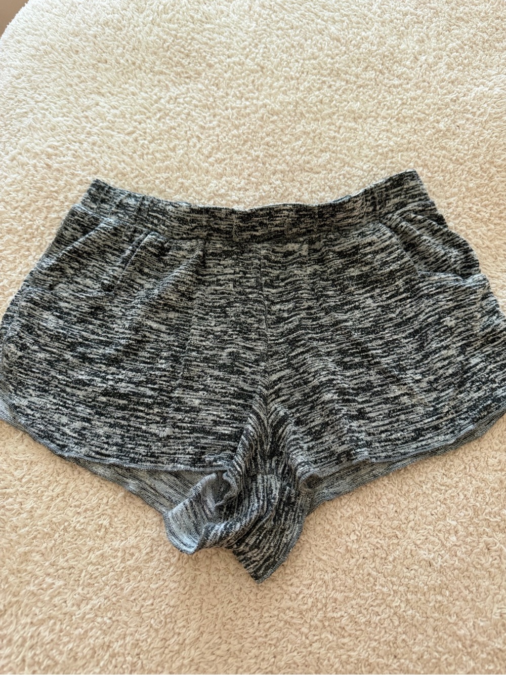 Aeropostale Black & Gray Marled Athletic Lounge Shorts